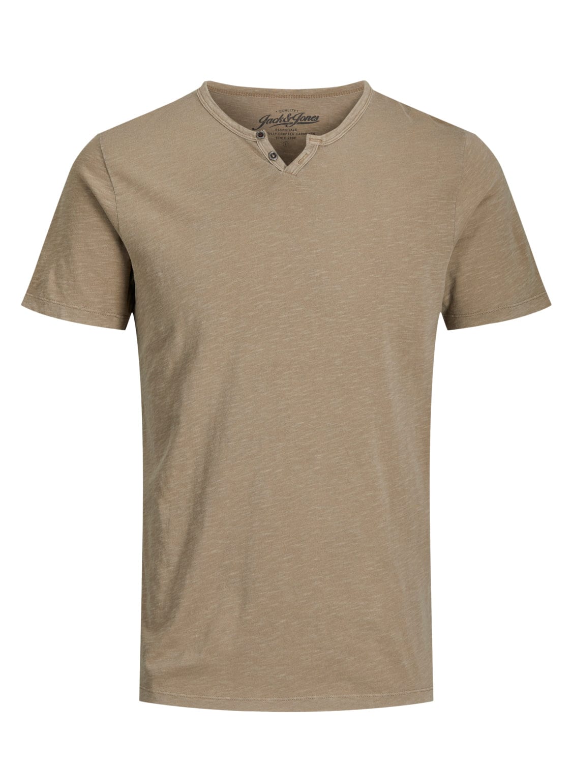 Camiseta cuello pico beige - SPLIT